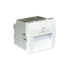   45384_SBM dupla USB töltő (2x USB-A), 20°-os kimenet, matt fehér