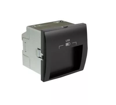 45384_SPM dupla USB töltő (2x USB-A), 20°-os kimenet,  matt fekete
