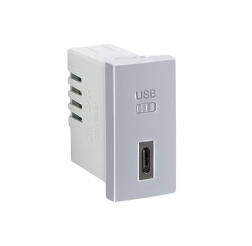 45387_SAL USB-C töltő, alumínium - 1 modul