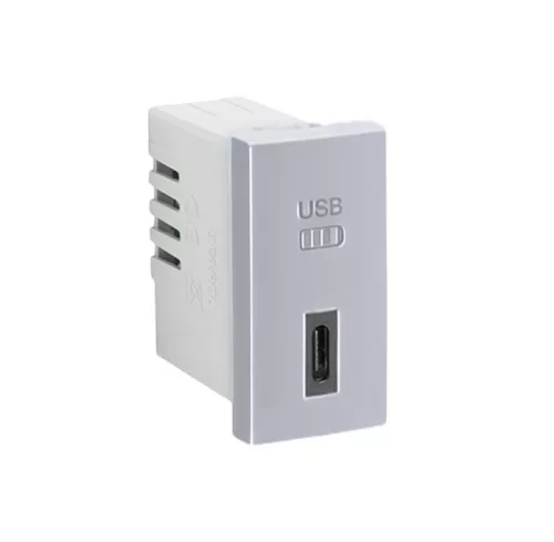 45387_SAL USB-C töltő, alumínium - 1 modul