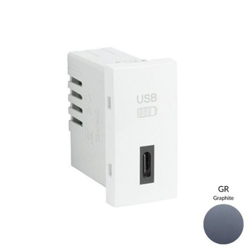 45387_SGR USB-C töltő, grafit - 1 modul