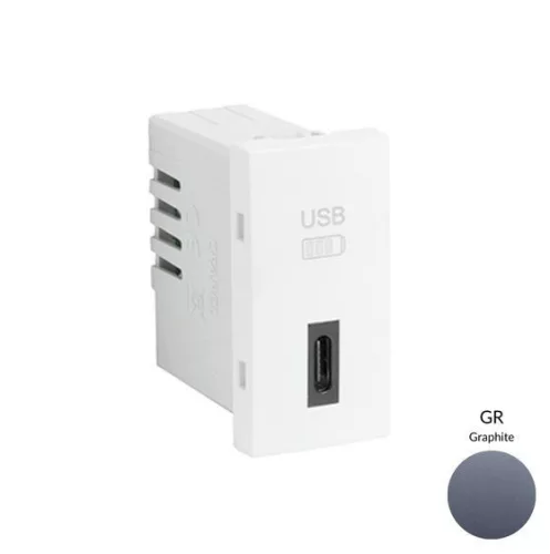 45387_SGR USB-C töltő, grafit - 1 modul