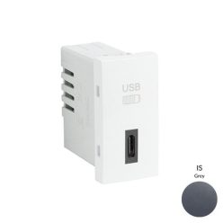 45387_SIS USB-C töltő, szürke - 1 modul