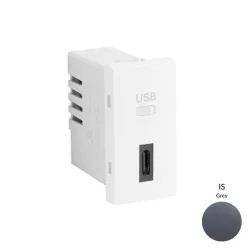 45387_SIS USB-C töltő, szürke - 1 modul