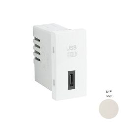 45387_SMF USB-C töltő, elefántcsont - 1 modul
