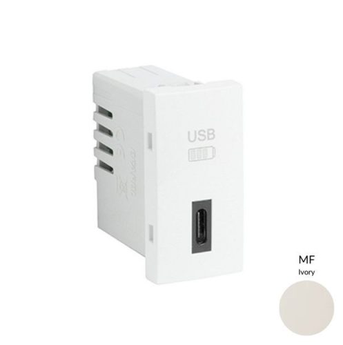 45387_SMF USB-C töltő, elefántcsont - 1 modul