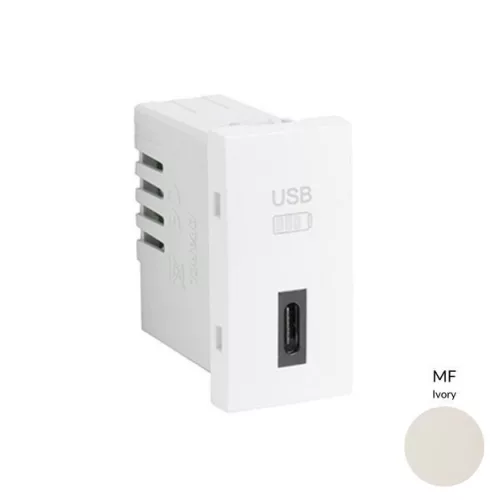 45387_SMF USB-C töltő, elefántcsont - 1 modul