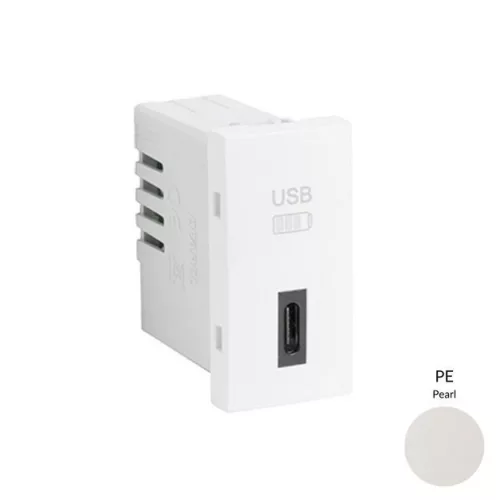 45387_SPE USB-C töltő, gyöngyház - 1 modul