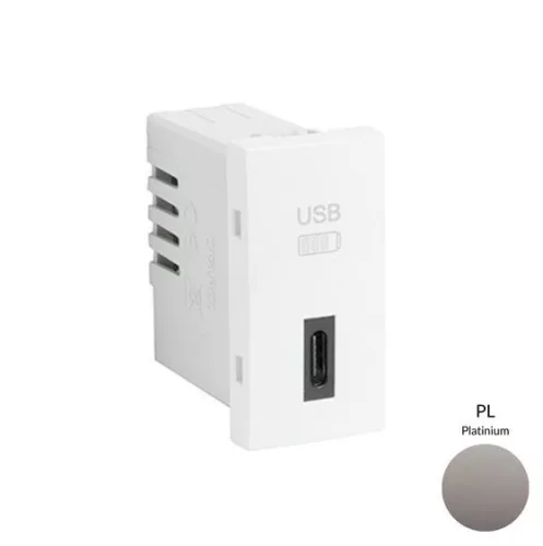 45387_SPL USB-C töltő, platina - 1 modul