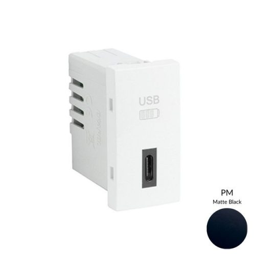 45387_SPM USB-C töltő, matt fekete - 1 modul