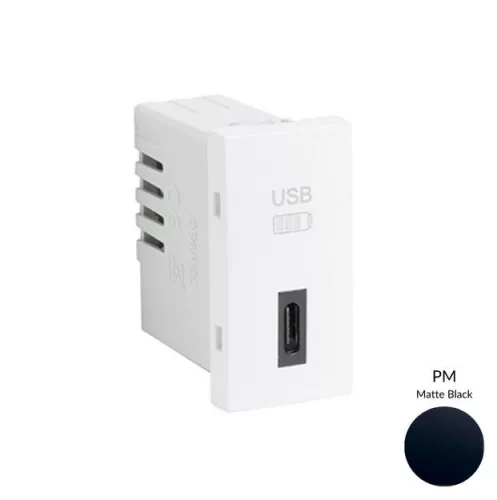 45387_SPM USB-C töltő, matt fekete - 1 modul