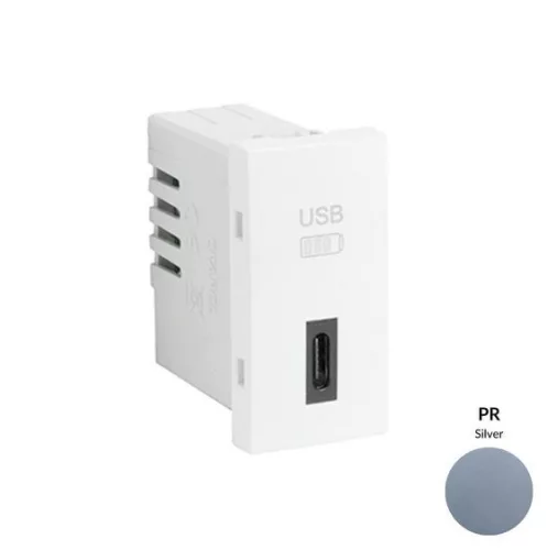 45387_SPR USB-C töltő, ezüst - 1 modul