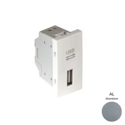   45437_SAL USB-A adatkommunikációs aljzat, alumínium - 1 modul