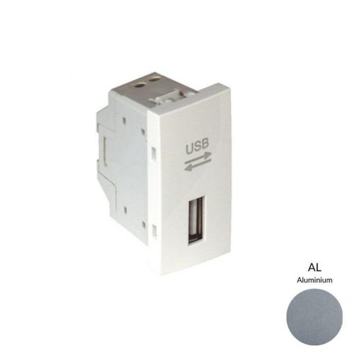 45437_SAL USB-A adatkommunikációs aljzat, alumínium - 1 modul