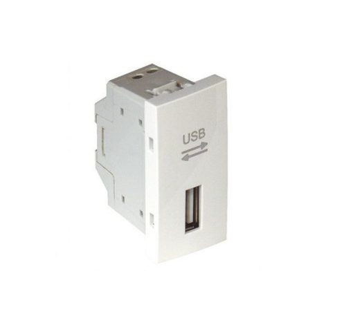 45437_SBM USB-A adatkommunikációs aljzat, matt fehér - 1 modul