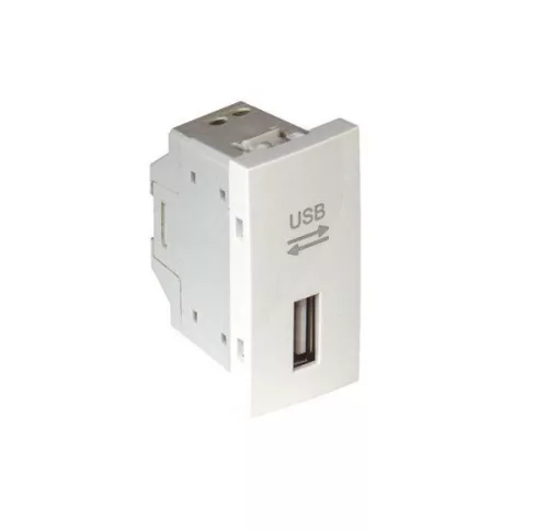 45437_SBR USB-A adatkommunikációs aljzat, fehér - 1 modul