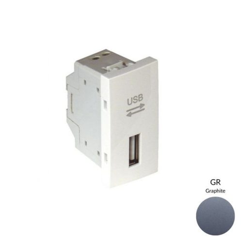 45437_SGR USB-A adatkommunikációs aljzat, grafit - 1 modul