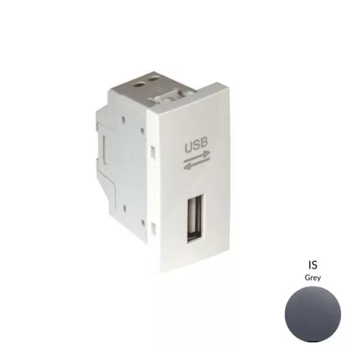 45437_SIS USB-A adatkommunikációs aljzat, szürke - 1 modul