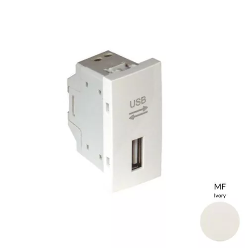 45437_SMF USB-A adatkommunikációs aljzat, elefántcsont - 1 modul