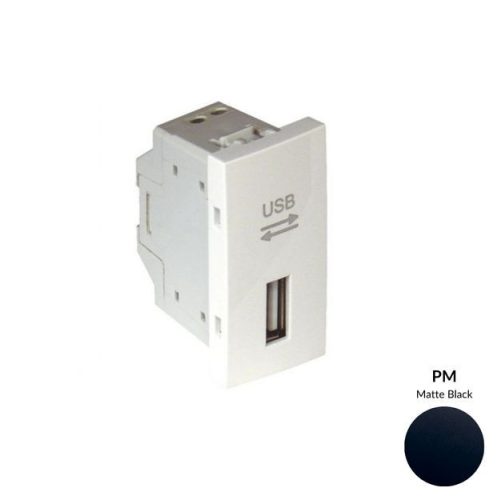 45437_SPM USB-A adatkommunikációs aljzat, matt fekete - 1 modul