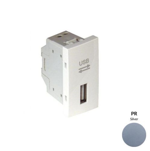 45437_SPR USB-A adatkommunikációs aljzat, ezüst - 1 modul