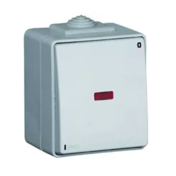   48023_CCZ IP65 Kétpólusú kapcsoló, ellenőrzőfénnyel szürke