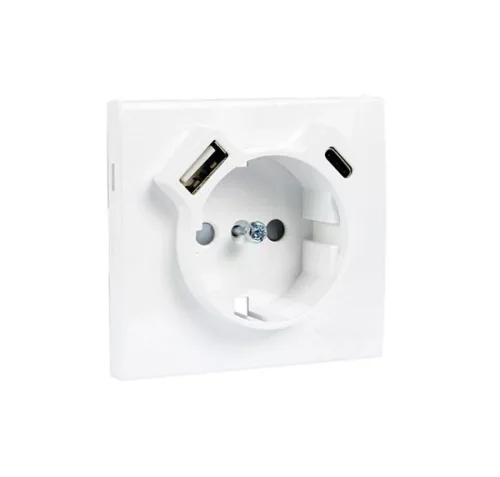 50630_TBM Fedlap Schuko + USB-A + USB-C aljzathoz, matt fehér
