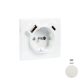 50630_TMF Fedlap Schuko + USB-A + USB-C aljzathoz, elefántcsont