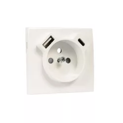   50650_TBR Fedlap Francia dugalj + USB-A + USB-C aljzathoz, fehér
