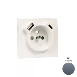   50650_TGR Fedlap Francia dugalj + USB-A + USB-C aljzathoz, grafit