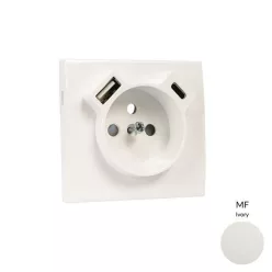   50650_TMF Fedlap Francia dugalj + USB-A + USB-C aljzathoz, elefántcsont
