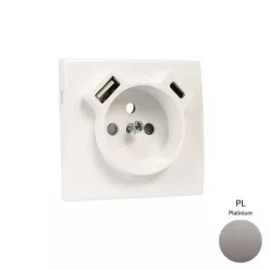   50650_TPL Fedlap Francia dugalj + USB-A + USB-C aljzathoz, platina