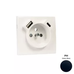   50650_TPM Fedlap Francia dugalj + USB-A + USB-C aljzathoz, matt fekete