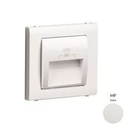   50673_TMF dupla USB töltő (2x USB-A), 20°-os kimenet, elefántcsont