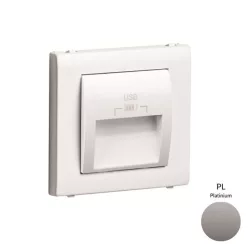   50673_TPL dupla USB töltő (2x USB-A), 20°-os kimenet, platina