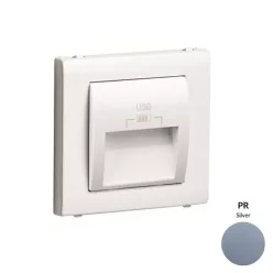   50673_TPR dupla USB töltő (2x USB-A), 20°-os kimenet, ezüst