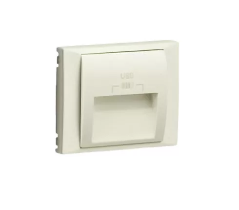 70673_TMF dupla USB töltő (2x USB-A), 20°-os kimenet, elefántcsont