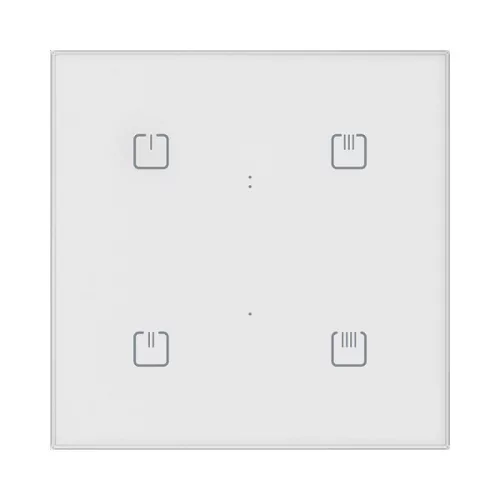 RFSW-62/W - Érintőgombos üveg vezérlő kimeneti relékkel, fehér, szögletes