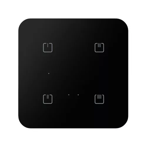 RFDW-271/B - Érintőgombos üveg vezérlő dimmerrel, fekete,  lekerekített