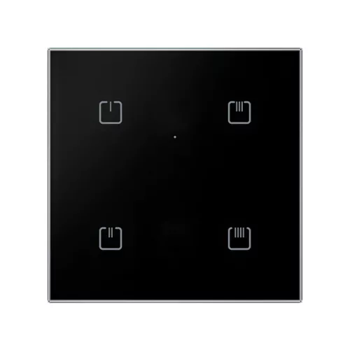 RFGB-40B/MT - Érintőgombos üveg vezérlő – 4 gombos, fekete, szögletes MATTER