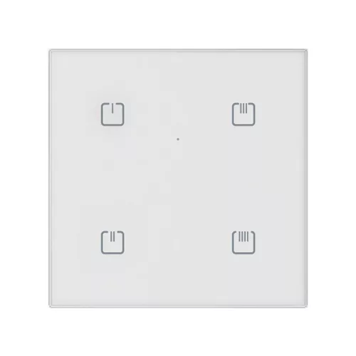 RFGB-40W/MT - Érintőgombos üveg vezérlő – 4 gombos, fehér, szögletes MATTER