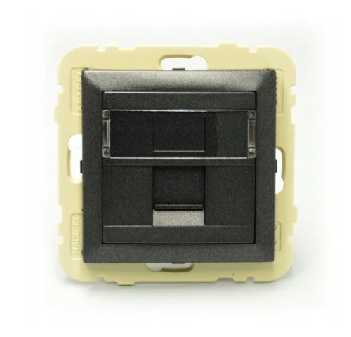 90441_SIS Szimpla RJ45 keretszerelvény, szürke színű