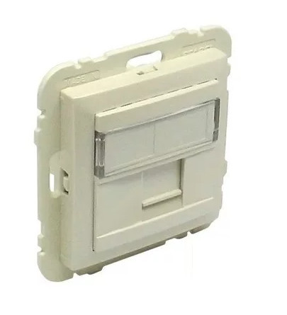 90441_SMF Szimpla RJ45 keretszerelvény, elefántcsont színű