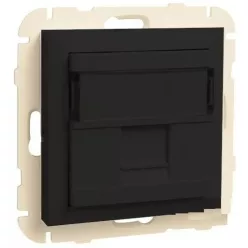 90441_SPM Szimpla RJ45 keretszerelvény, fekete színű
