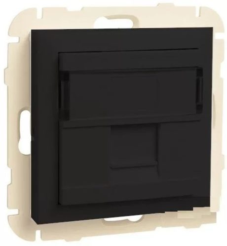 90441_SPM Szimpla RJ45 keretszerelvény, fekete színű