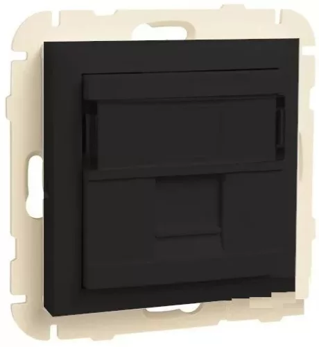 90441_SPM Szimpla RJ45 keretszerelvény, fekete színű