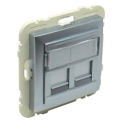 90442_SAL dupla RJ45 keretszerelvény, alumínium