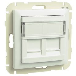 90442_SBR dupla RJ45 keretszerelvény, fehér