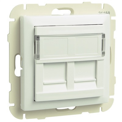 90442_SBR dupla RJ45 keretszerelvény, fehér