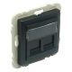 90442_SIS dupla RJ45 keretszerelvény, szürke